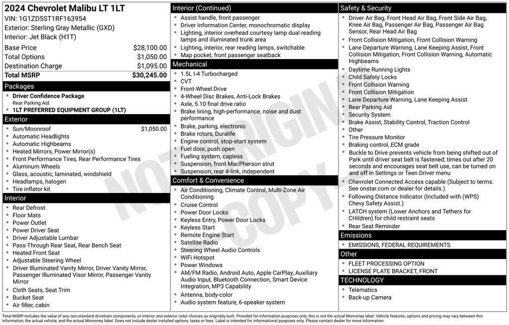 used 2024 Chevrolet Malibu car, priced at $19,377