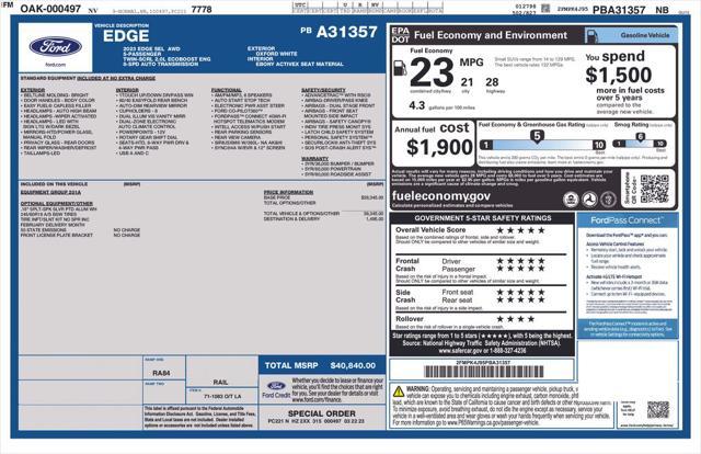used 2023 Ford Edge car, priced at $23,475