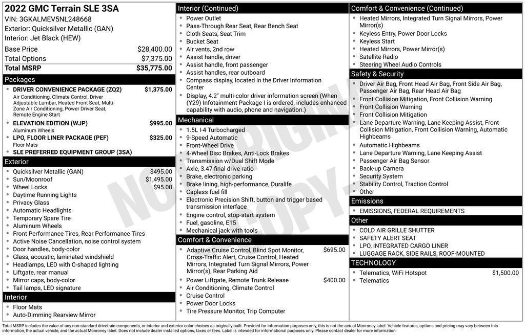 used 2022 GMC Terrain car, priced at $22,971