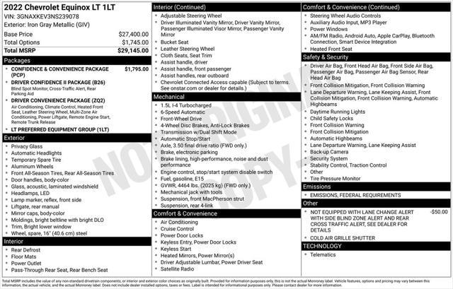 used 2022 Chevrolet Equinox car, priced at $22,806