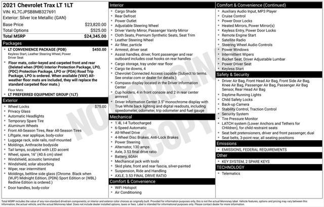 used 2021 Chevrolet Trax car, priced at $11,991