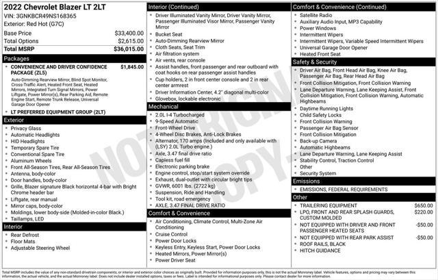 used 2022 Chevrolet Blazer car, priced at $24,507