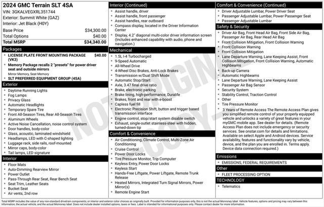 used 2024 GMC Terrain car, priced at $26,961