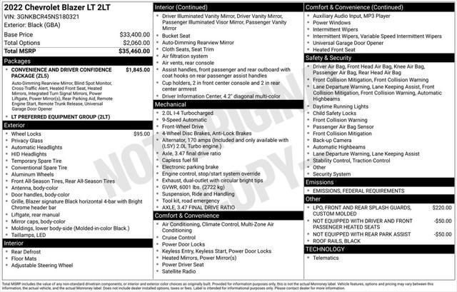 used 2022 Chevrolet Blazer car, priced at $23,419