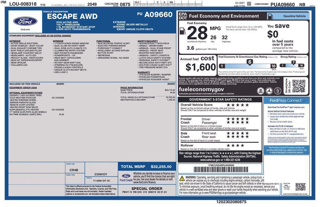 used 2023 Ford Escape car, priced at $22,981