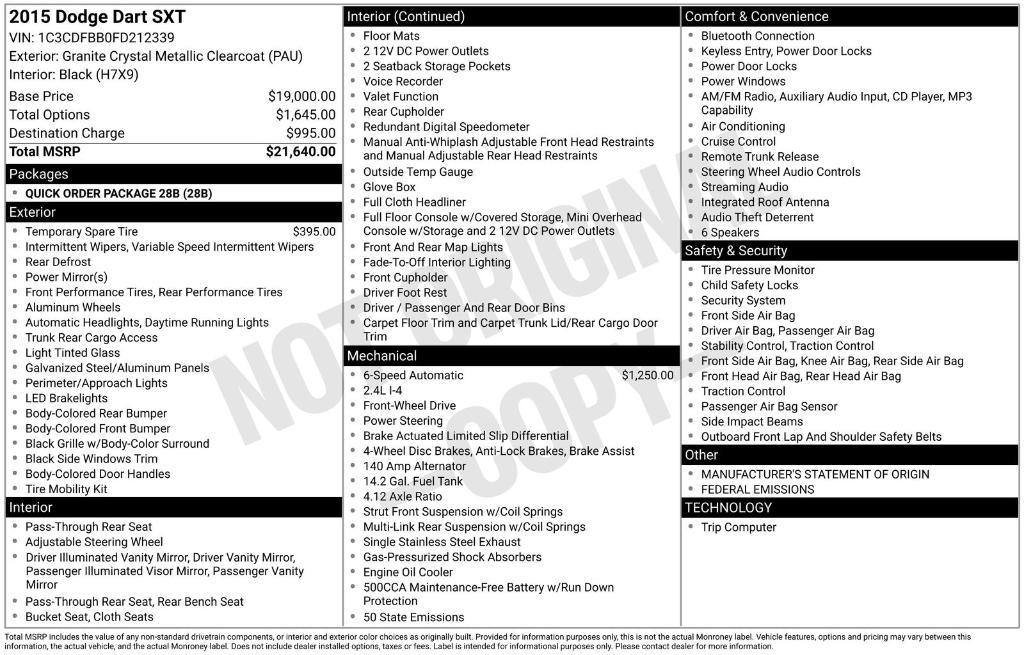 used 2015 Dodge Dart car