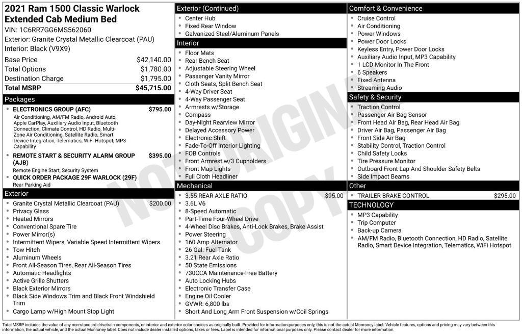 used 2021 Ram 1500 Classic car, priced at $23,742