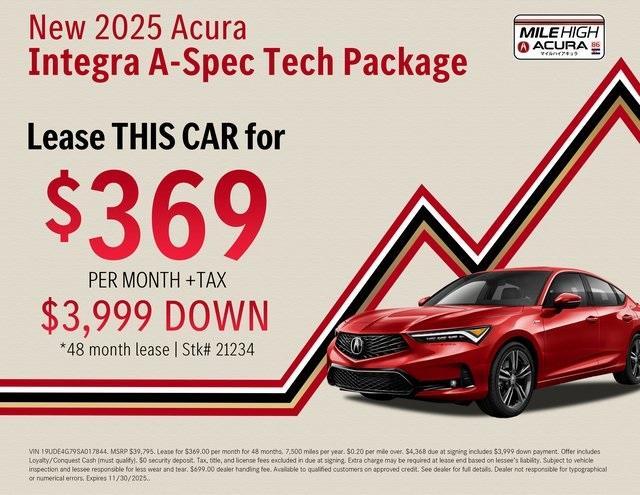 new 2025 Acura Integra car, priced at $39,795