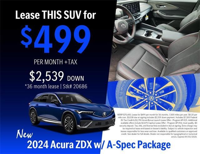 new 2024 Acura ZDX car, priced at $70,450