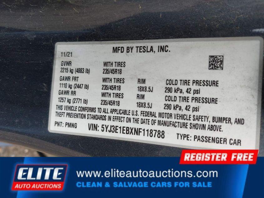 used 2022 Tesla Model 3 car, priced at $9,750