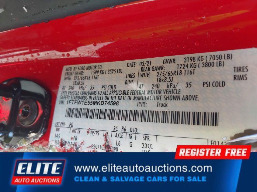 used 2021 Ford F-150 car, priced at $13,050