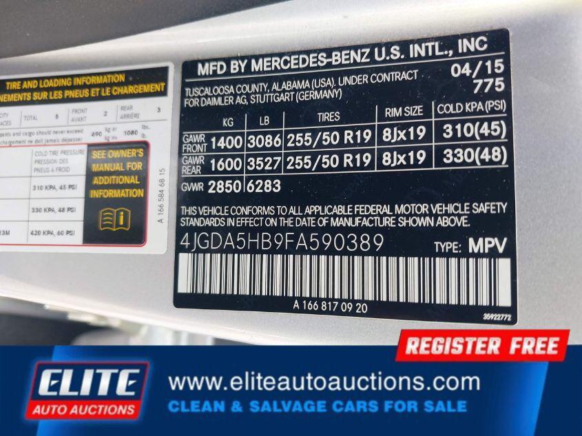 used 2015 Mercedes-Benz M-Class car, priced at $11,000