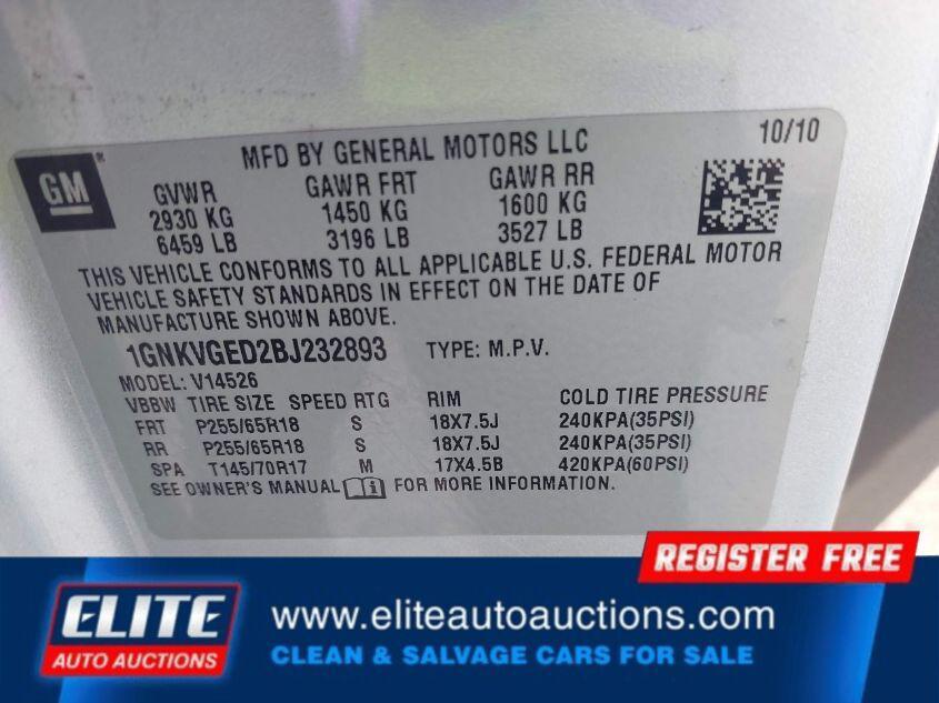 used 2011 Chevrolet Traverse car, priced at $875