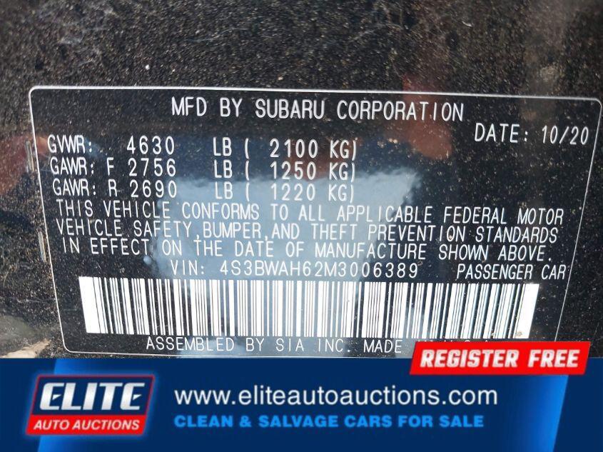 used 2021 Subaru Legacy car, priced at $5,500