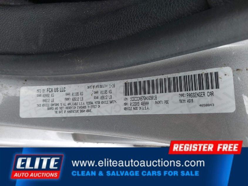 used 2016 Chrysler 200 car, priced at $900