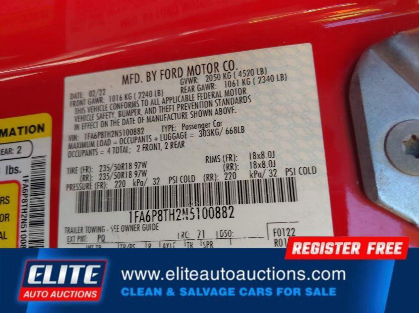 used 2022 Ford Mustang car, priced at $7,500