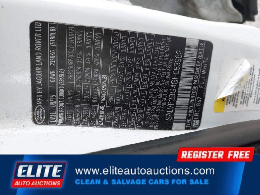 used 2016 Land Rover Range Rover Evoque car, priced at $2,652