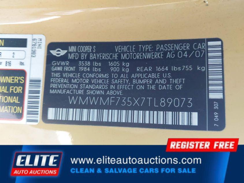 used 2007 MINI Cooper S car, priced at $1,175