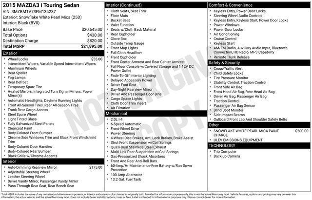 used 2015 Mazda Mazda3 car, priced at $13,888