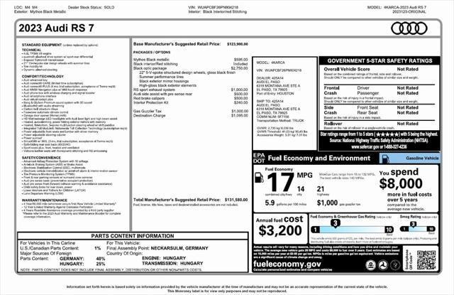 used 2023 Audi RS 7 car, priced at $104,900