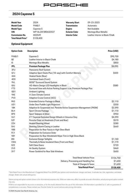 used 2024 Porsche Cayenne car, priced at $108,900