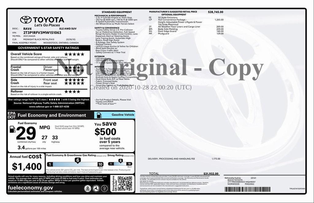 used 2021 Toyota RAV4 car, priced at $25,900