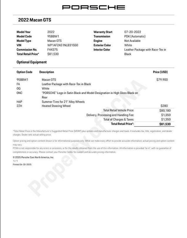 used 2022 Porsche Macan car, priced at $79,900