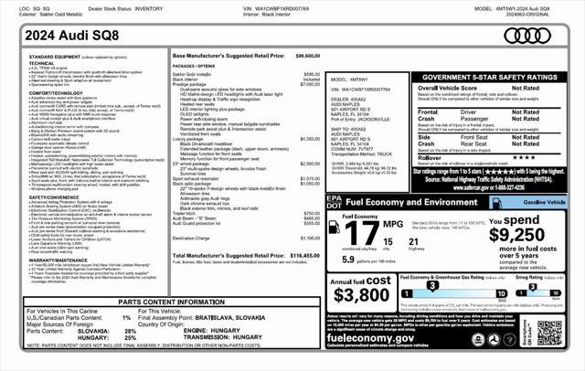 used 2024 Audi SQ8 car, priced at $104,900