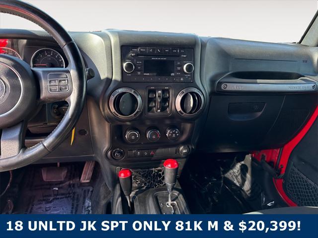 used 2018 Jeep Wrangler JK Unlimited car, priced at $20,399