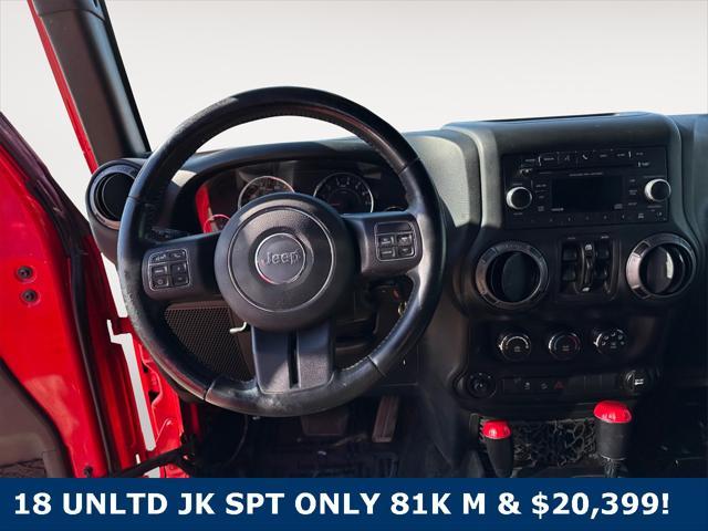 used 2018 Jeep Wrangler JK Unlimited car, priced at $20,399