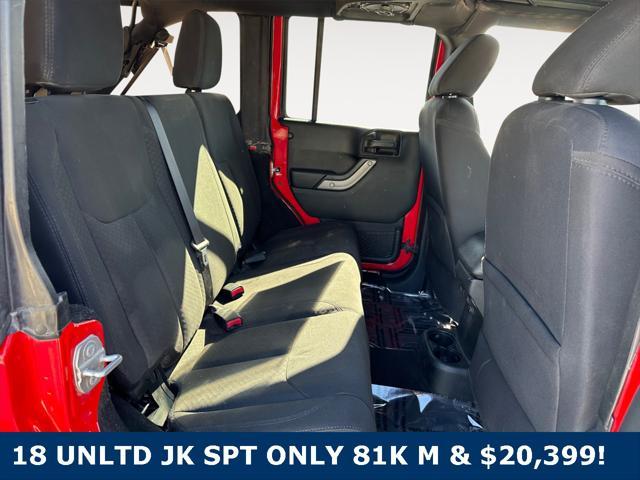 used 2018 Jeep Wrangler JK Unlimited car, priced at $20,399