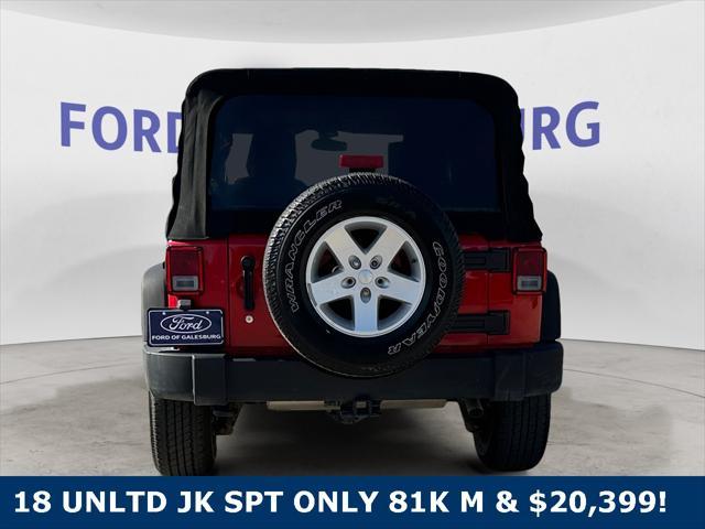 used 2018 Jeep Wrangler JK Unlimited car, priced at $20,399