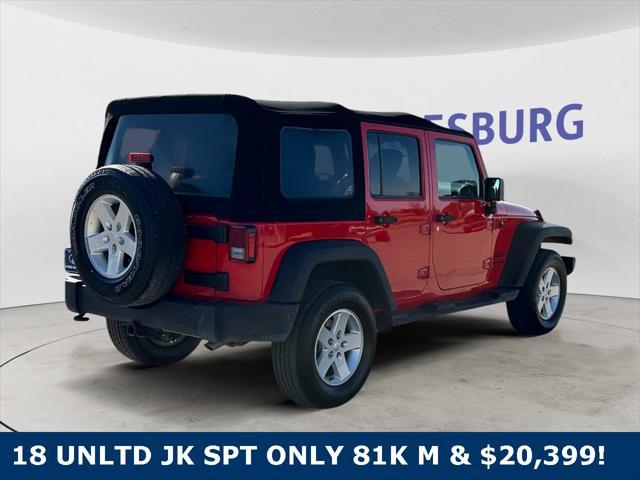 used 2018 Jeep Wrangler JK Unlimited car, priced at $20,399