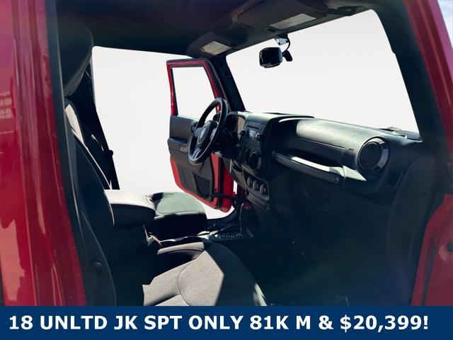 used 2018 Jeep Wrangler JK Unlimited car, priced at $20,399