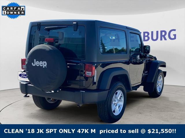 used 2018 Jeep Wrangler JK car, priced at $21,550