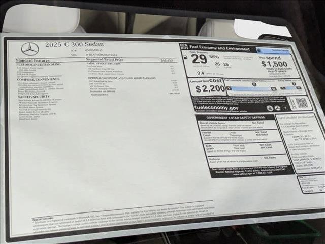 new 2025 Mercedes-Benz C-Class car, priced at $49,795