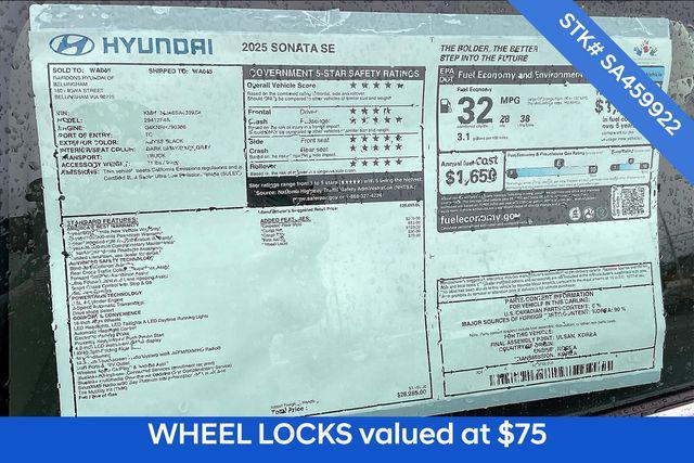 new 2025 Hyundai Sonata car, priced at $23,250