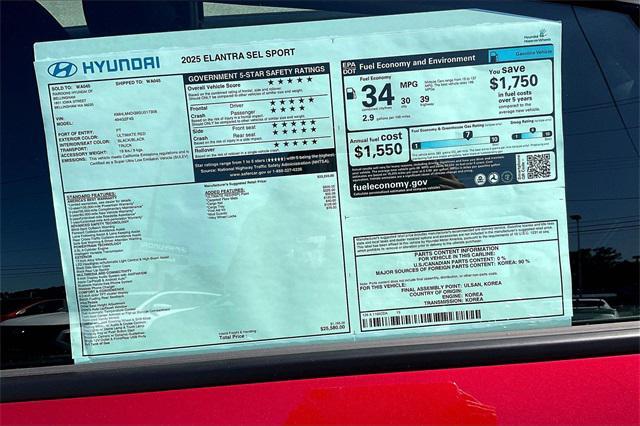 new 2025 Hyundai Elantra car, priced at $24,330