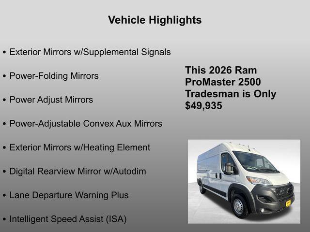 new 2026 Ram ProMaster 2500 car, priced at $49,935