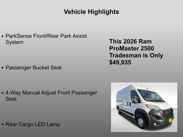 new 2026 Ram ProMaster 2500 car, priced at $49,935