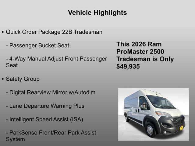 new 2026 Ram ProMaster 2500 car, priced at $49,935