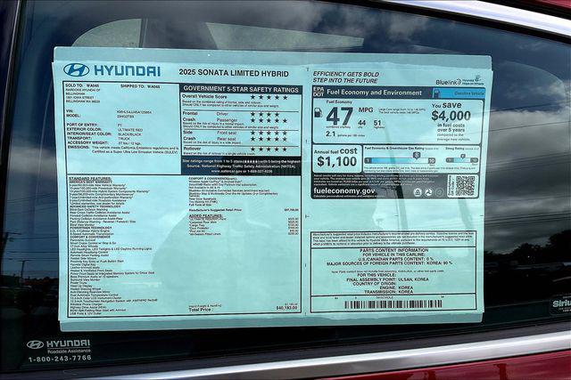 new 2025 Hyundai Sonata Hybrid car, priced at $35,183
