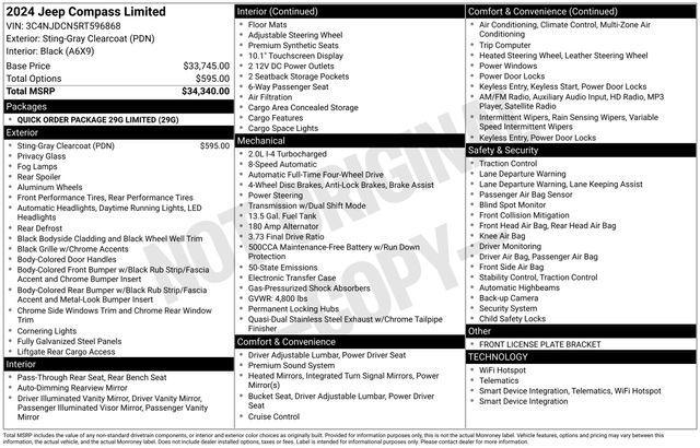 used 2024 Jeep Compass car, priced at $23,991