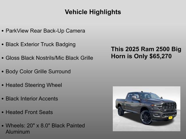 new 2025 Ram 2500 car, priced at $65,270