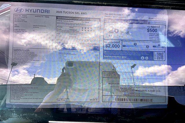 new 2025 Hyundai Tucson car, priced at $27,435
