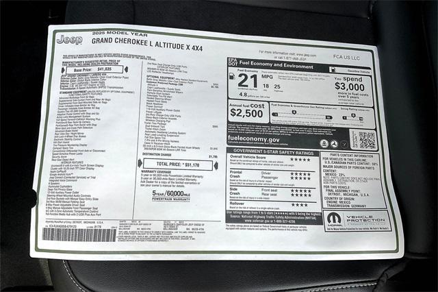 new 2025 Jeep Grand Cherokee L car, priced at $47,012