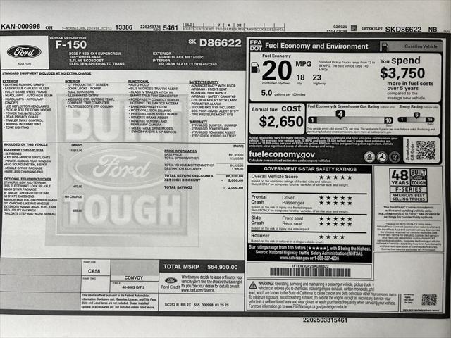 new 2025 Ford F-150 car, priced at $64,930
