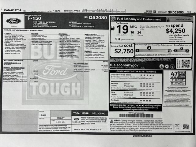 new 2025 Ford F-150 car, priced at $52,305