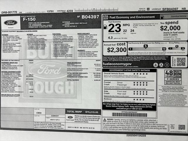new 2025 Ford F-150 car, priced at $75,215