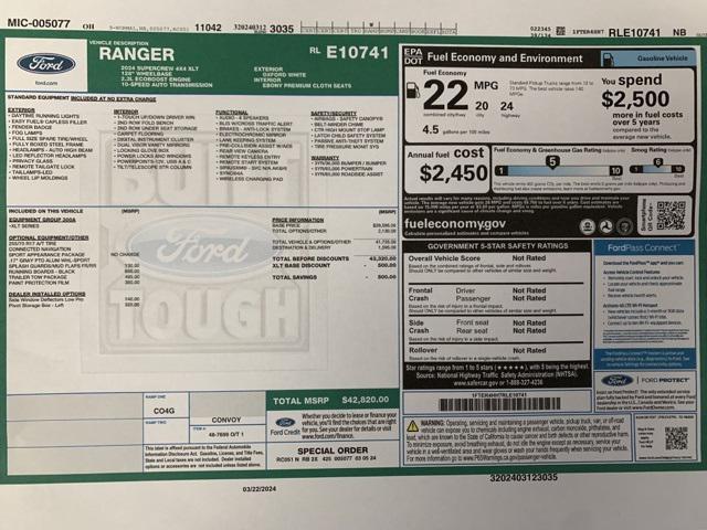 new 2024 Ford Ranger car, priced at $45,320